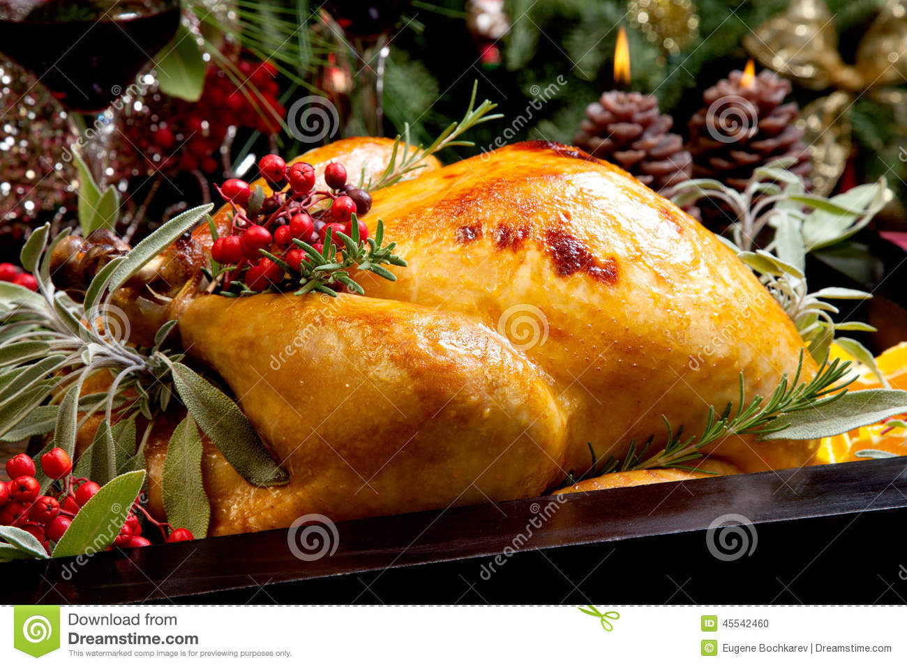 Prepared Turkey Dinners For Thanksgiving
 Christmas Turkey Prepared For Dinner Stock Image