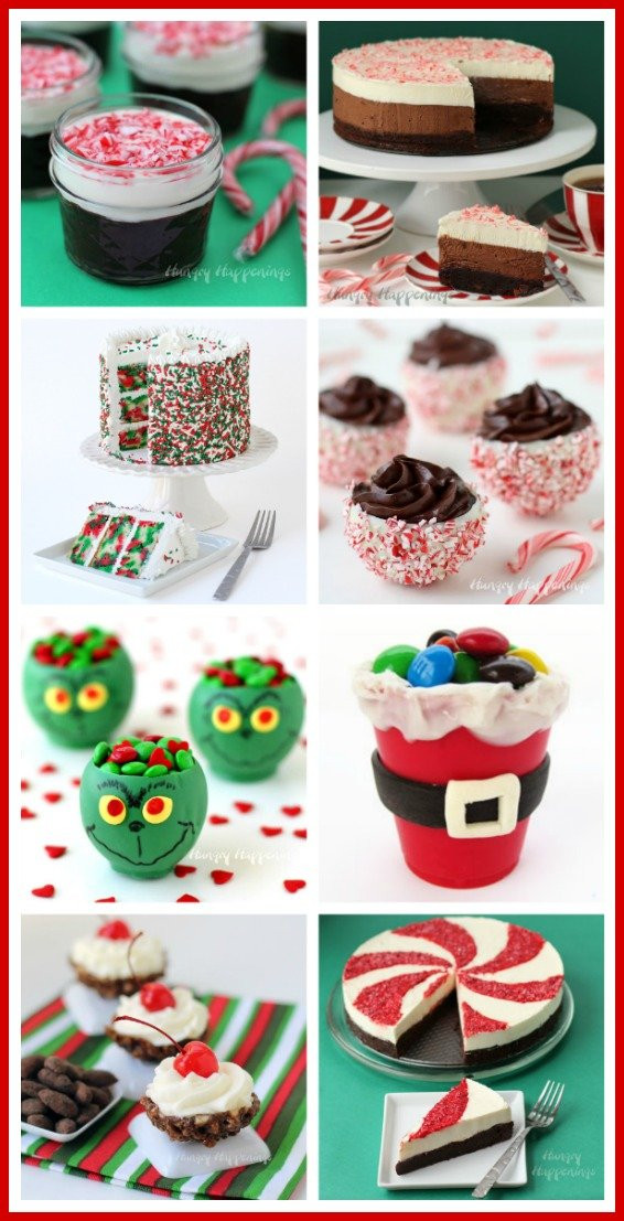 Pretty Christmas Desserts
 Candy Cane Chocolate Cups filled with Peppermint Mousse