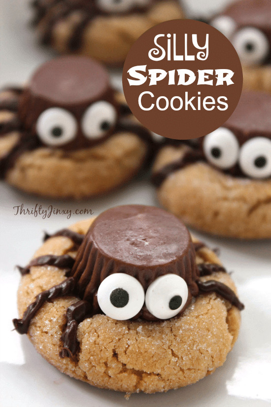 Recipe For Halloween Cookies
 Silly Halloween Spider Cookies Recipe Thrifty Jinxy