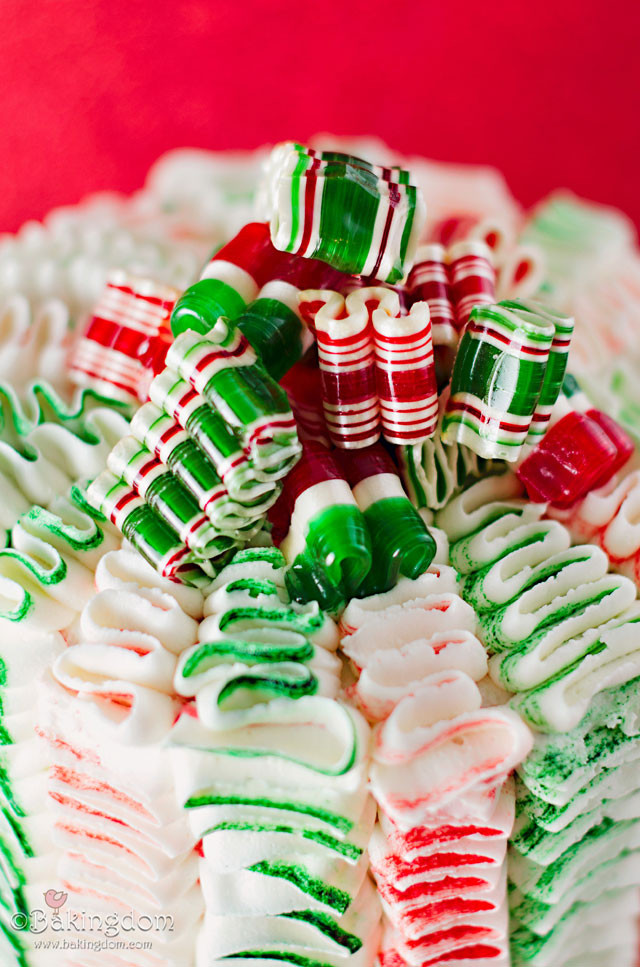 Ribbon Christmas Candy
 Ribbon Candy Ruffle Cake