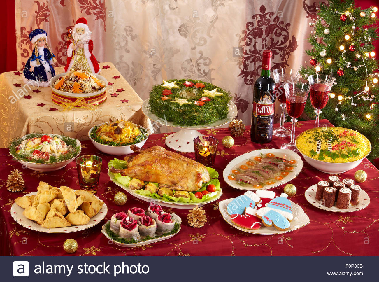 Russian Christmas Dinners
 Russian Christmas menu Stock Royalty Free Image