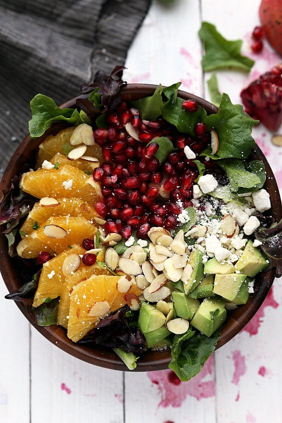 Salad For Christmas Dinner
 Pomegranates Dinner salads and Dinner on Pinterest