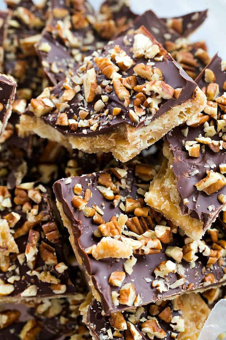 Saltine Cracker Christmas Candy
 Saltine Toffee Candy with Pecans