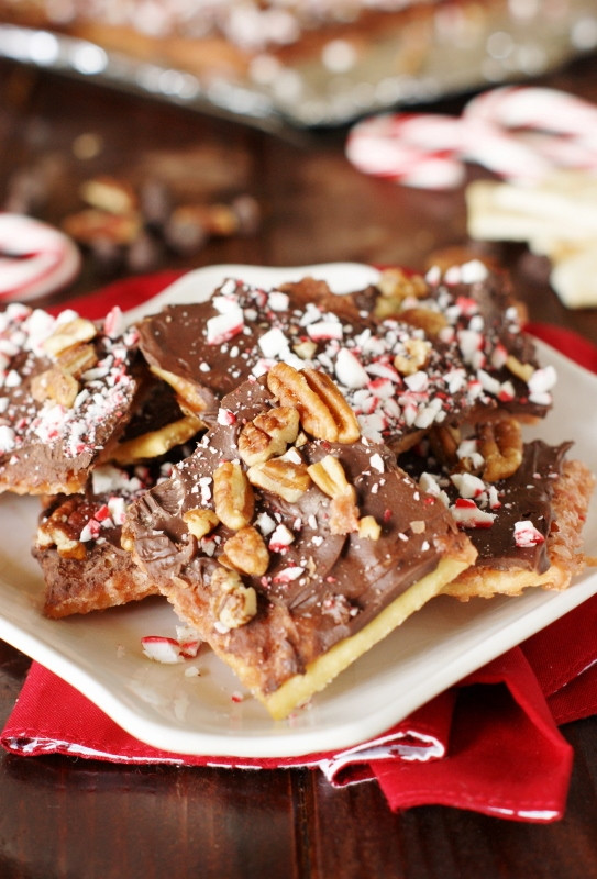 Saltine Cracker Christmas Candy
 Peppermint Saltine Cracker Toffee aka Peppermint