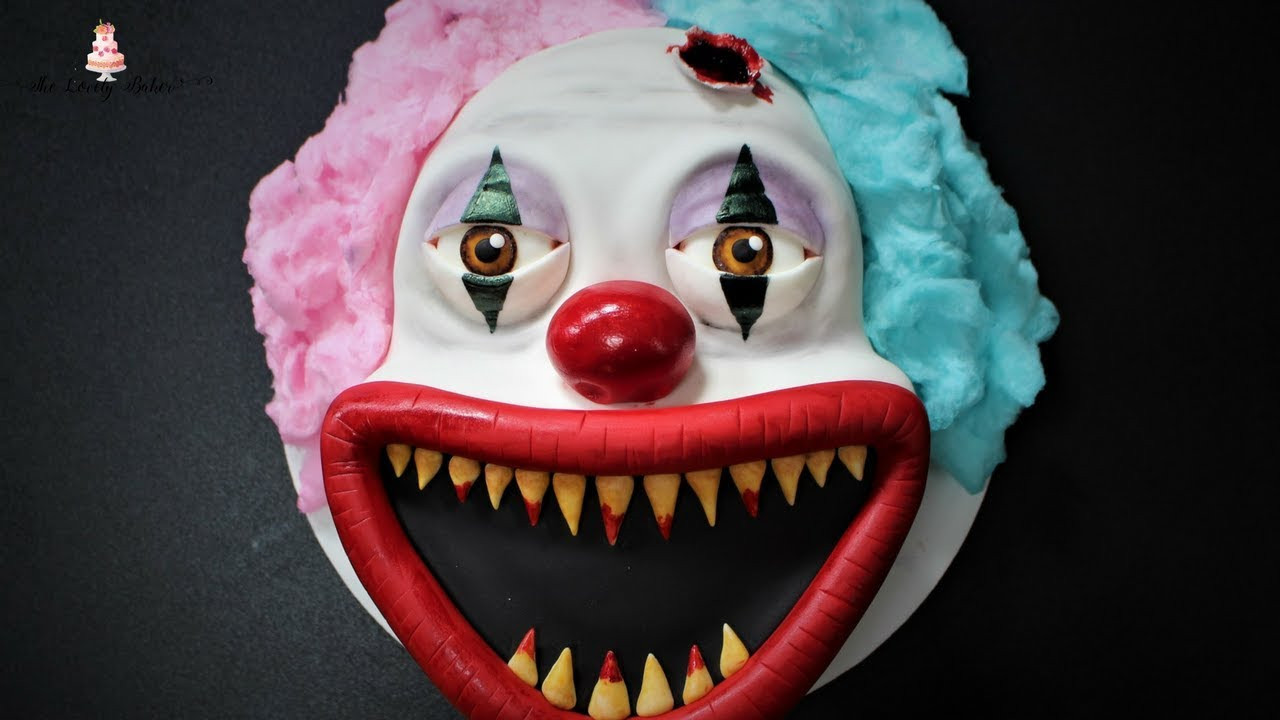 Scarey Halloween Cakes
 Creepy Scary Clown Halloween Cake Tutorial