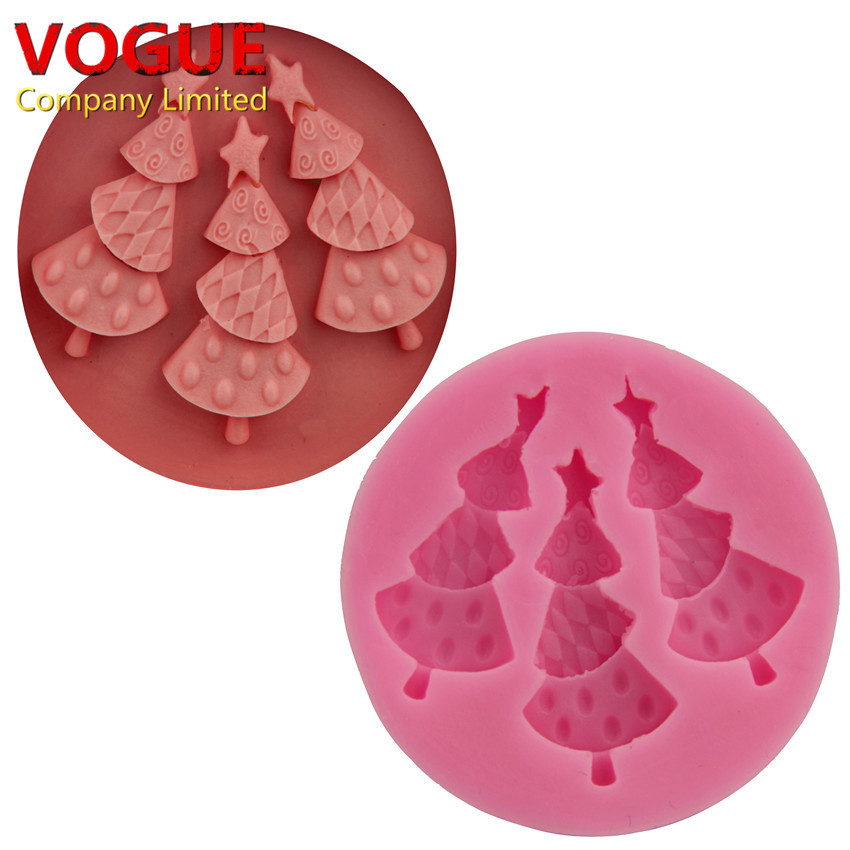 Silicone Christmas Candy Molds
 NICE 3 Hole DIY Christmas Trees Cake Molds Fondant