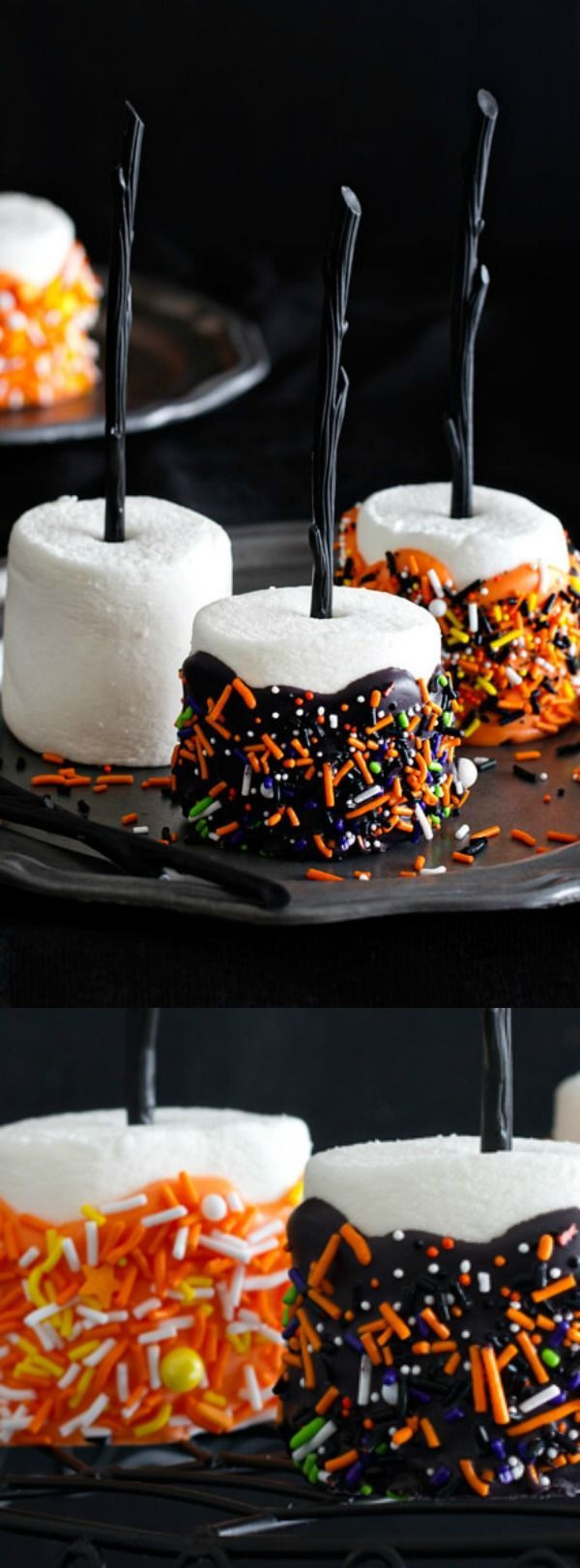 Simple Halloween Desserts
 These Halloween Marshmallow Pops from My Baking Addiction