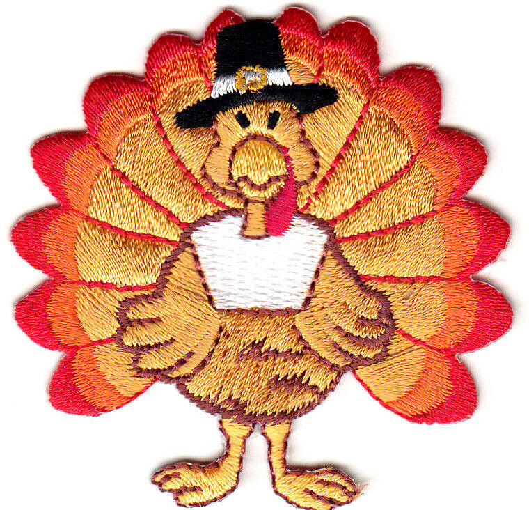 Small Thanksgiving Turkey
 THANKSGIVING TURKEY Small Iron Embroidered Applique