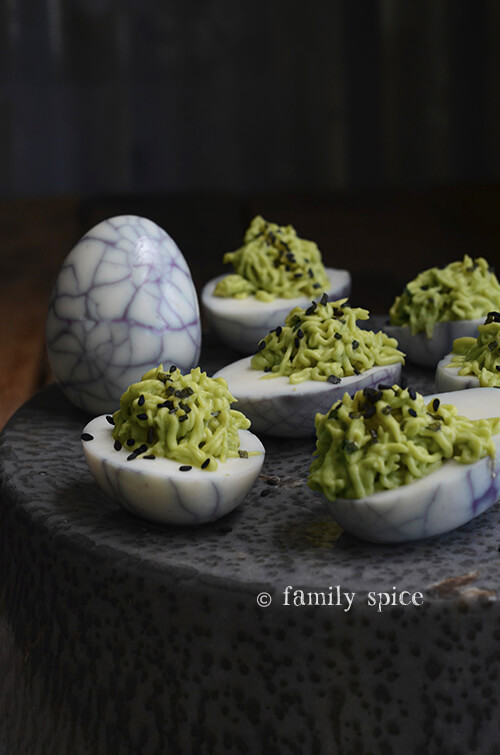 Spooky Deviled Eggs Halloween
 Spider Eggs Avocado and Wasabi Deviled Eggs Family Spice