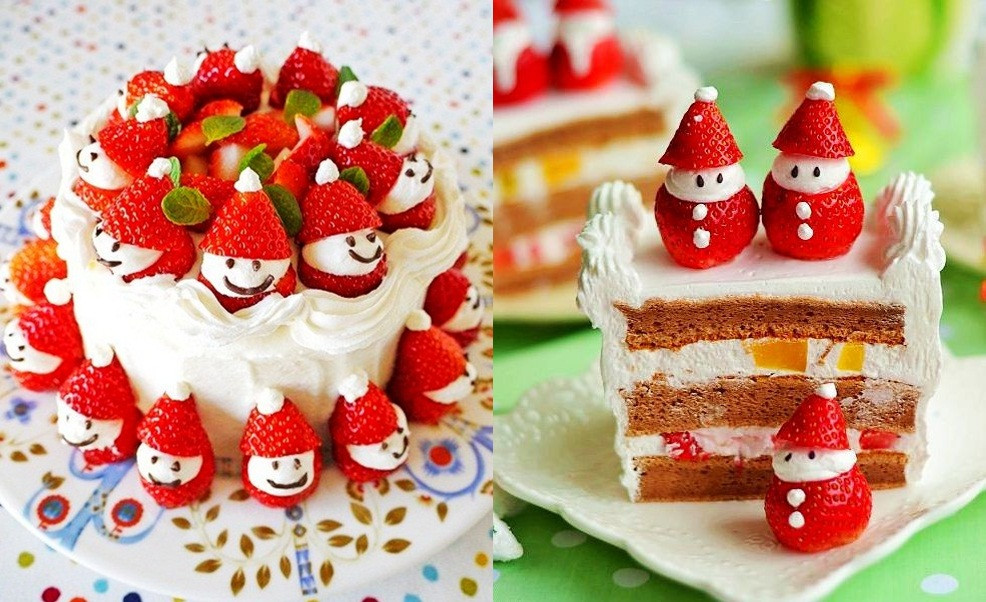 Strawberry Christmas Cake
 Wonderful DIY Cute Santa Strawberry Cake