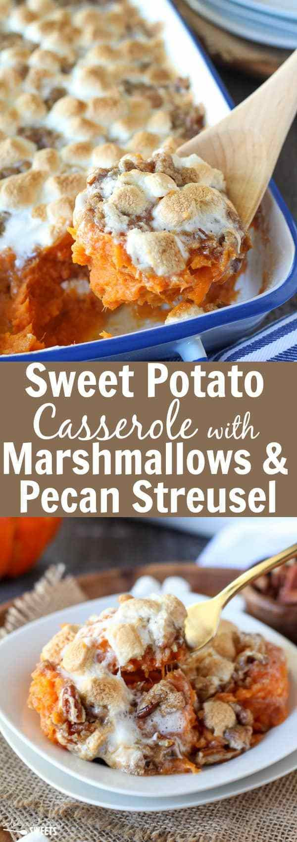 Sweet Potatoes Thanksgiving Marshmallows
 Sweet Potato Casserole with Marshmallows & Streusel