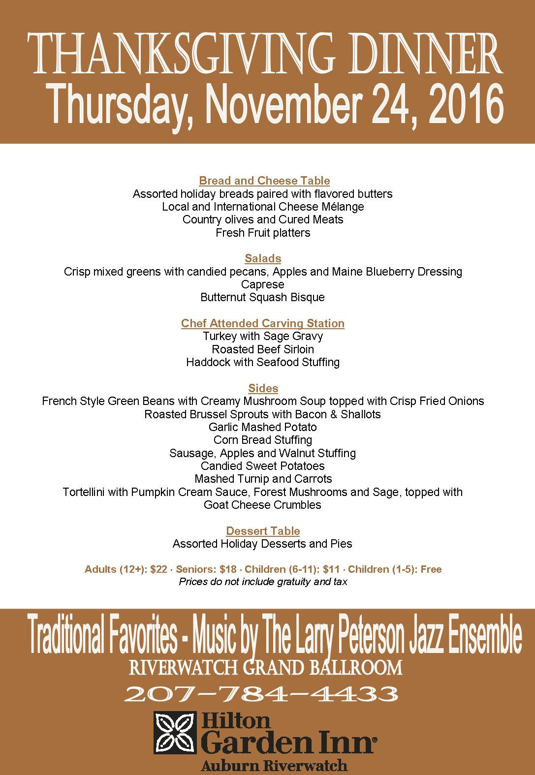 Thanksgiving Breakfast Menu
 Traditional Thanksgiving Dinner Buffet Tickets Thu Nov