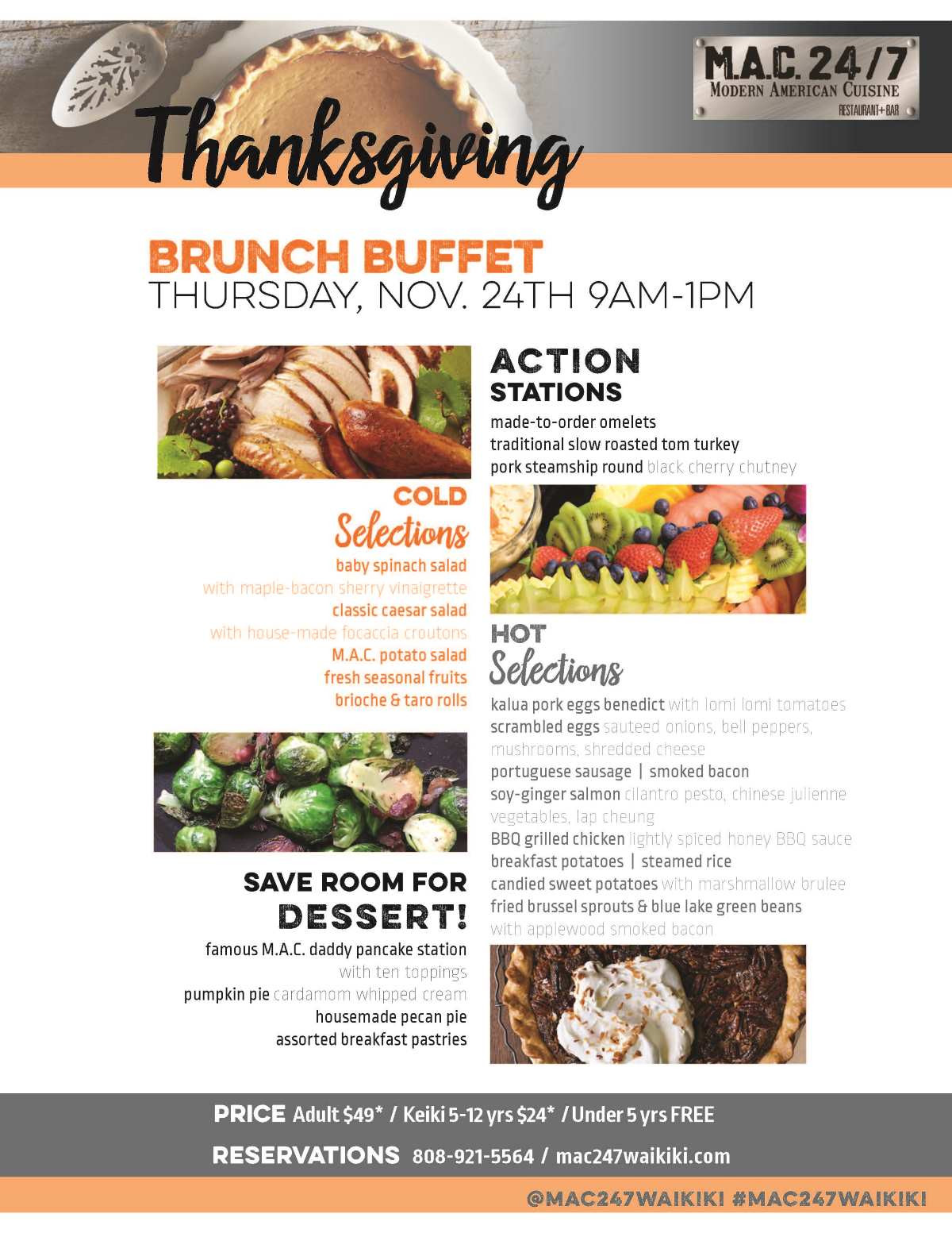 Thanksgiving Breakfast Menu
 Thanksgiving Brunch Buffet Mac 24 7 Restaurant Bar