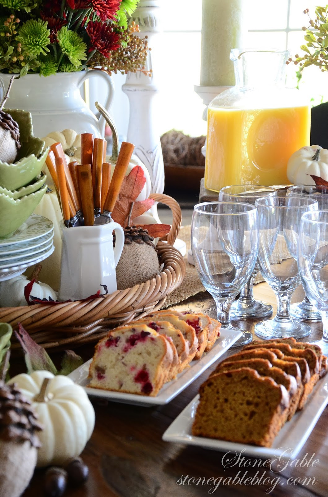 Thanksgiving Breakfast Menu
 THANKSGIVING CONTINENTAL BREAKFAST VIGNETTE StoneGable