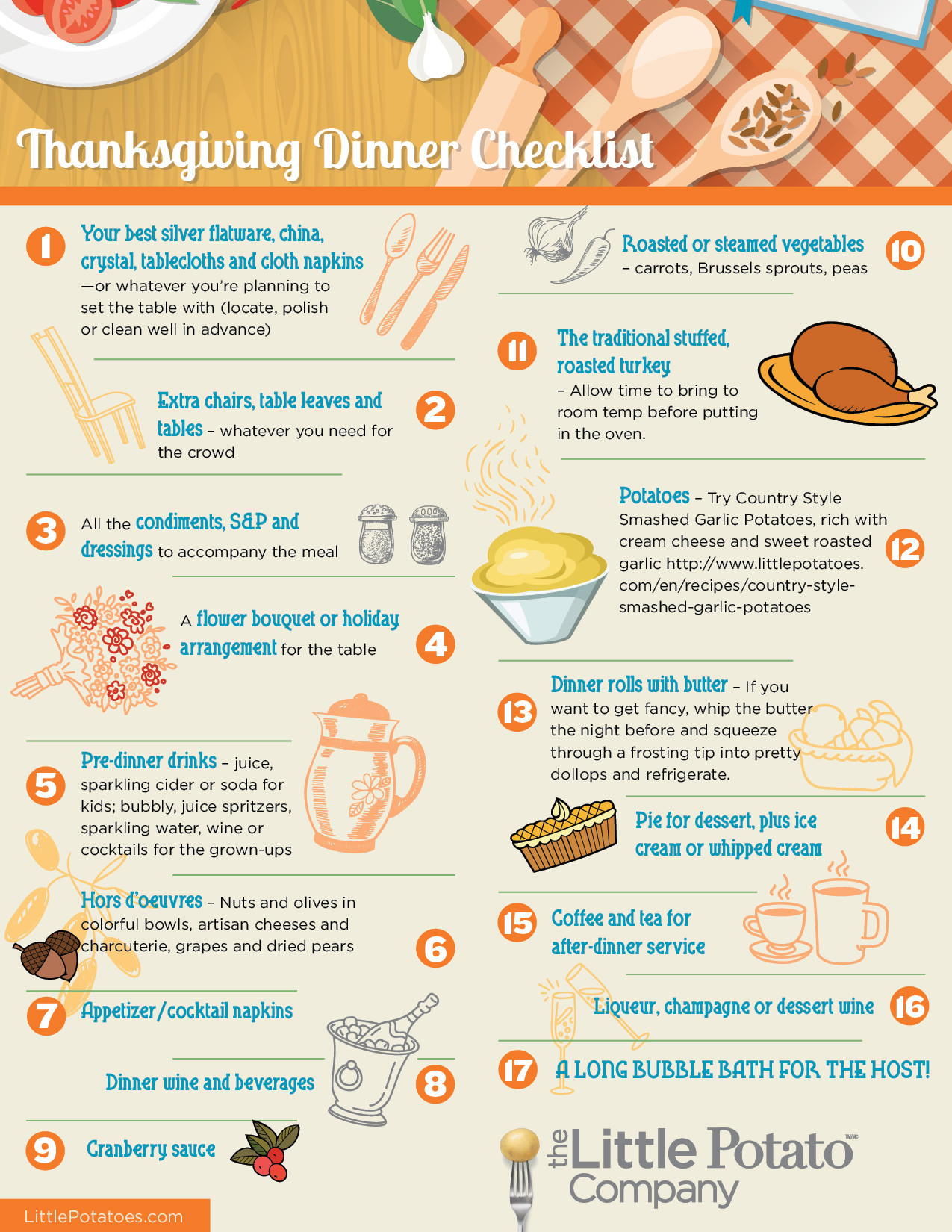 Thanksgiving Dinner Checklist
 Thanksgiving dinner checklist