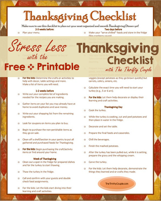 Thanksgiving Dinner Checklist
 Plan the Perfect Thanksgiving with the Thanksgiving