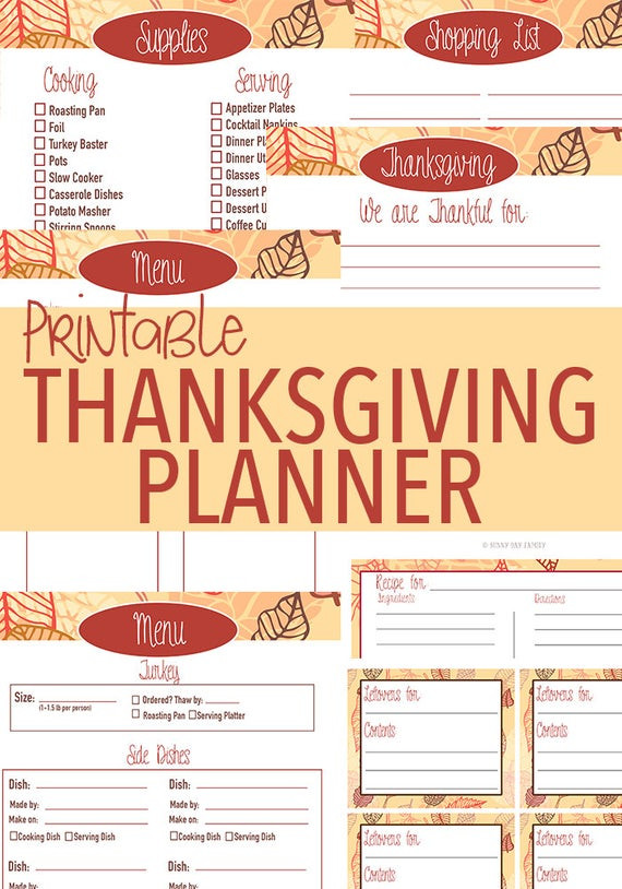 Thanksgiving Dinner Checklist
 Printable Thanksgiving Planner Thanksgiving Dinner