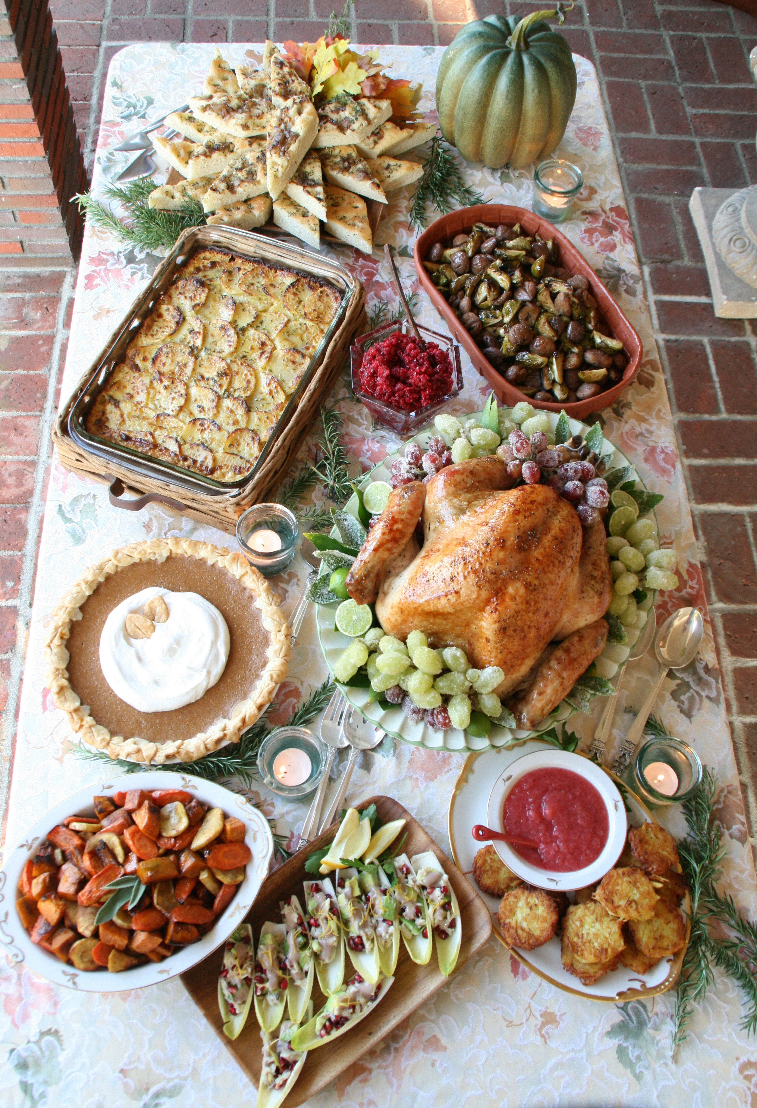 Thanksgiving Dinner Food
 Garlic and Herb Potato Gratin and a Foo Thanksgiving