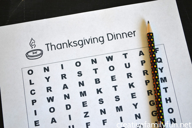 Thanksgiving Dinner Word Whizzle Search
 Printable Thanksgiving Word Searches for Kids Creative