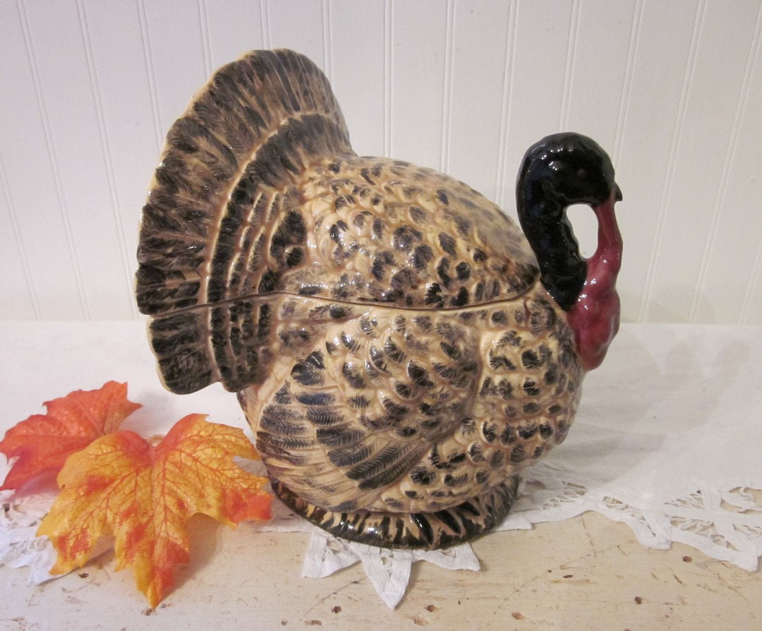 Thanksgiving Gravy Boat
 vintage Turkey Gravy Boat Tureen Thanksgiving harvest table