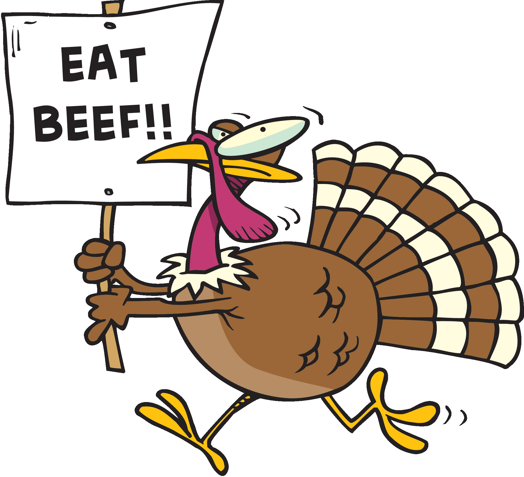 Thanksgiving Turkey Art
 Eat Beef Funny Turkey Clipart Image