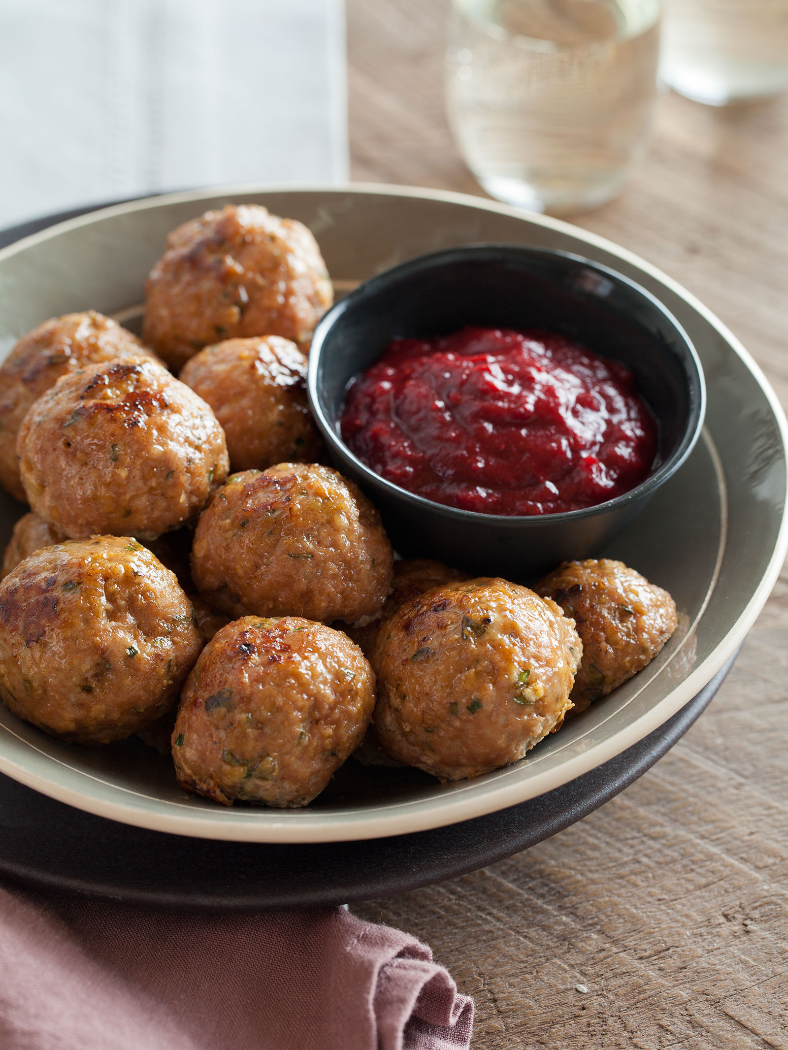 Thanksgiving Turkey Meatballs
 Herbed Turkey Meatballs and Cranberry Barbeque Sauce recipe