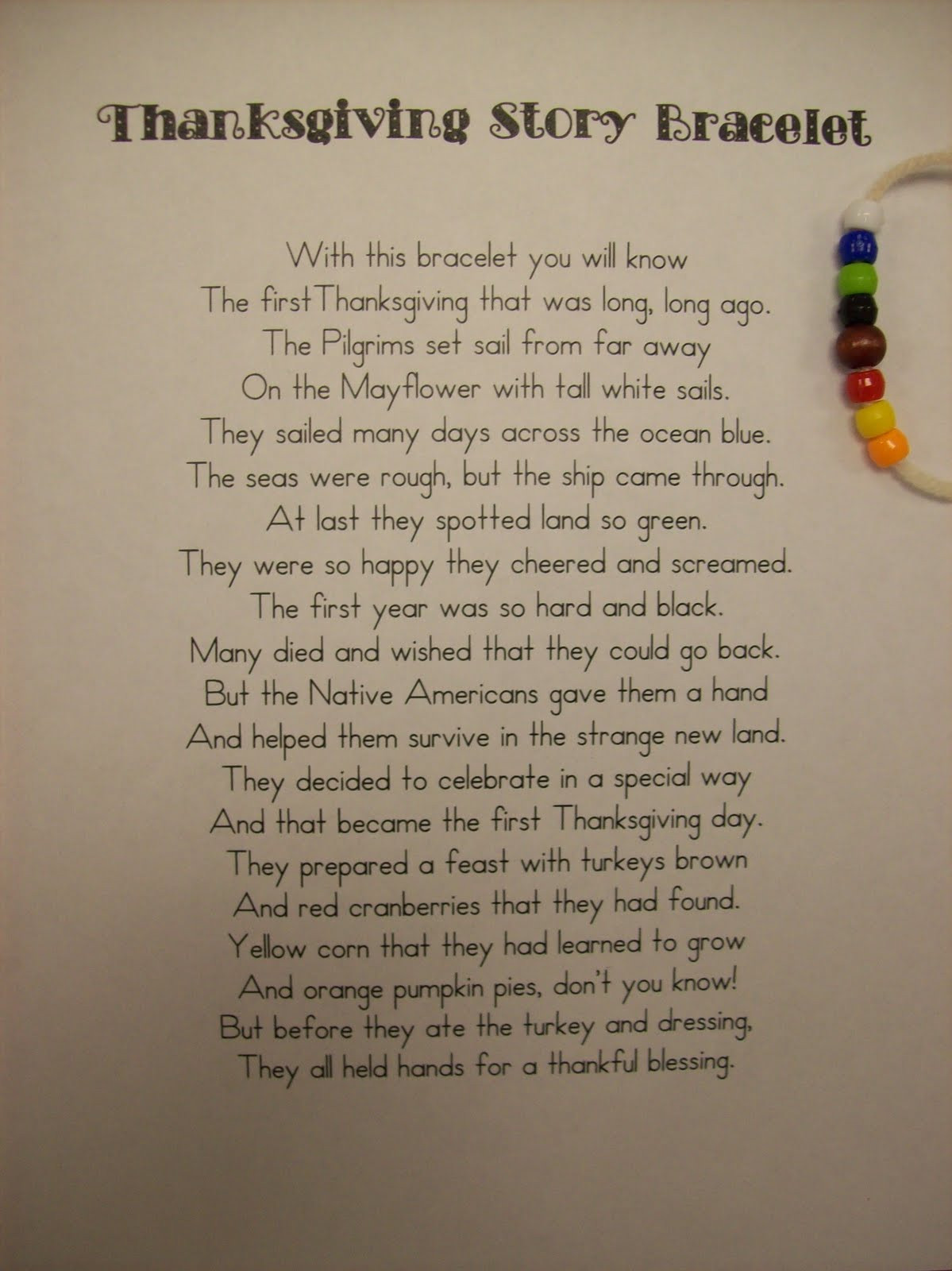 Thanksgiving Turkey Poem
 First Grader Last A Thankful Plate Full