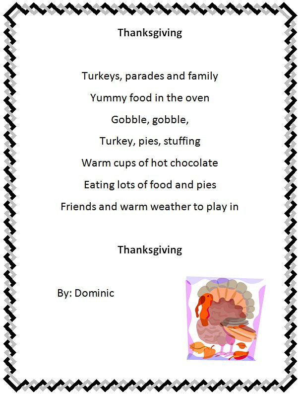 Thanksgiving Turkey Poem
 Holiday Poem Generator