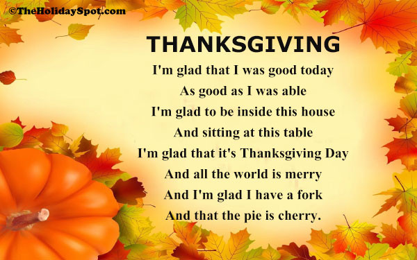 Thanksgiving Turkey Poem
 Thanksgiving Poems and Poetry