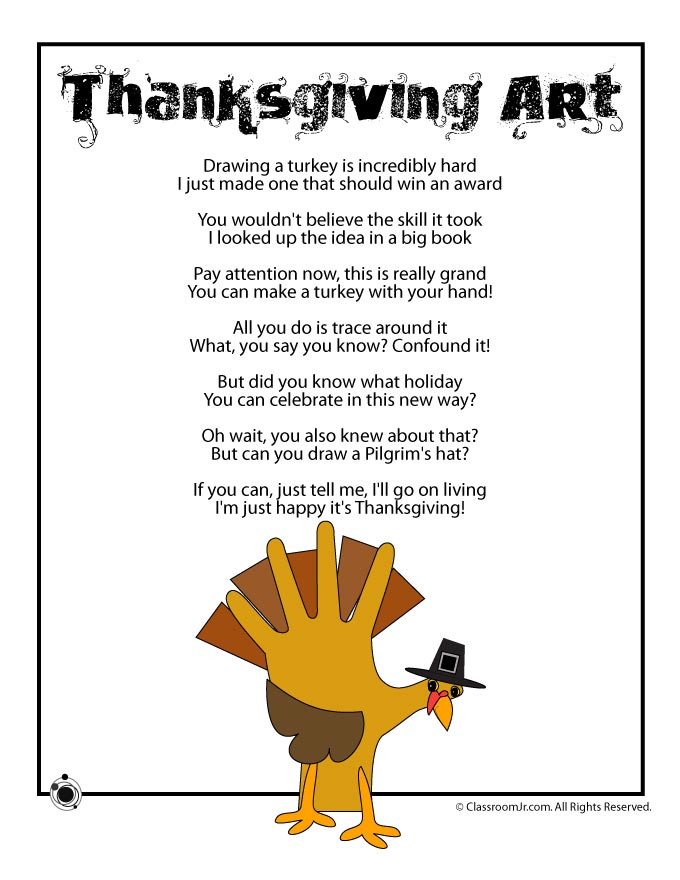 Thanksgiving Turkey Poem
 Thanksgiving Kids Poems Woo Jr Kids Activities