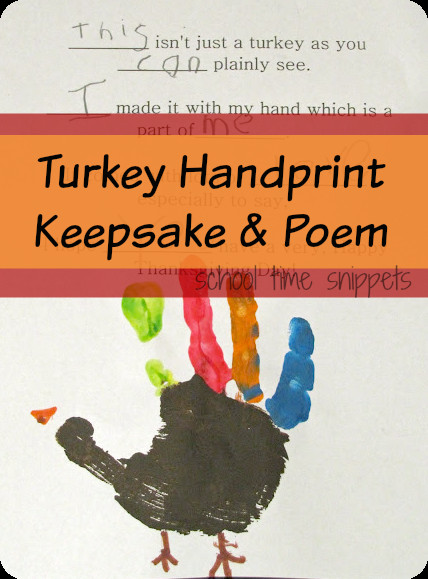 Thanksgiving Turkey Poem
 Turkey Handprint Keepsake & Poem