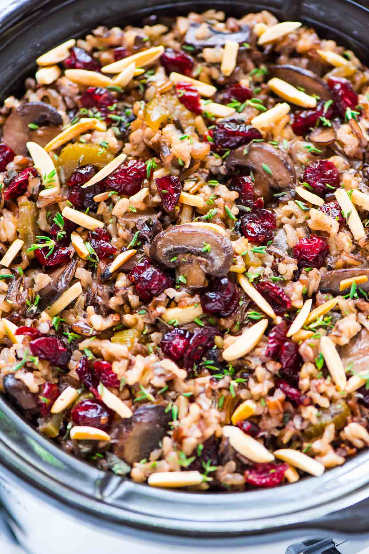 Thanksgiving Wild Rice Stuffing
 Crock Pot Stuffing with Wild Rice Cranberries and Almonds