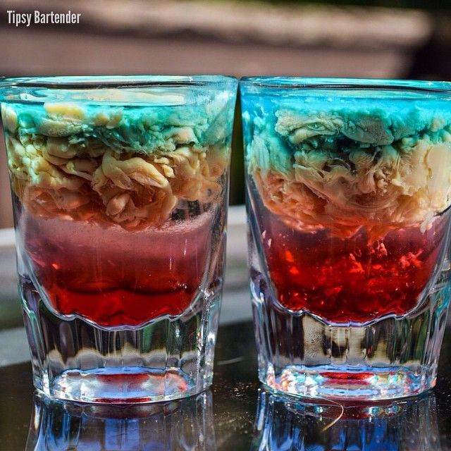 Tipsy Bartender Halloween Drinks
 The Alien Brain Hemorrhage A Shot for Believers