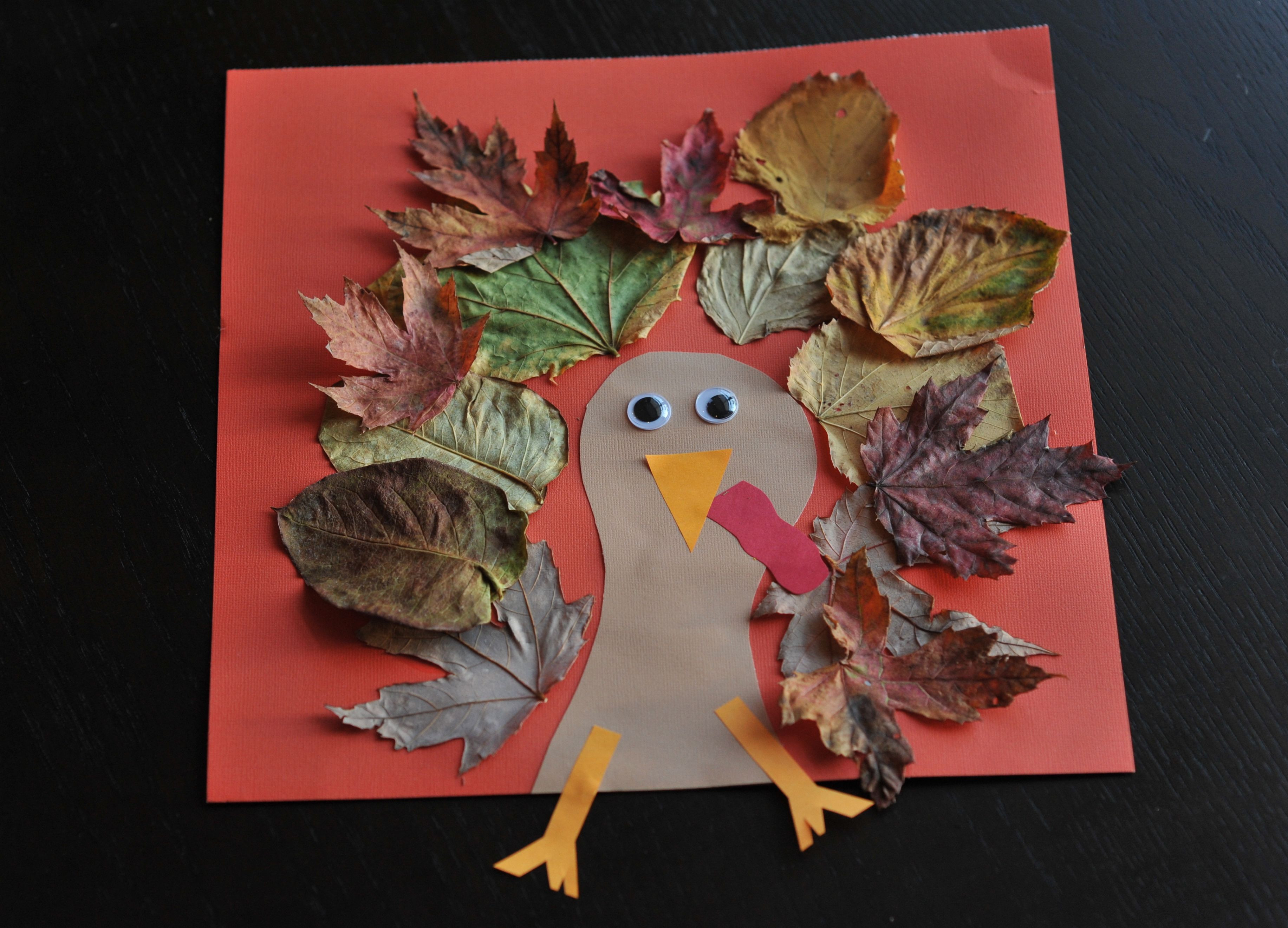 Turkey Crafts For Thanksgiving
 Fall Turkey Craft with Leaves