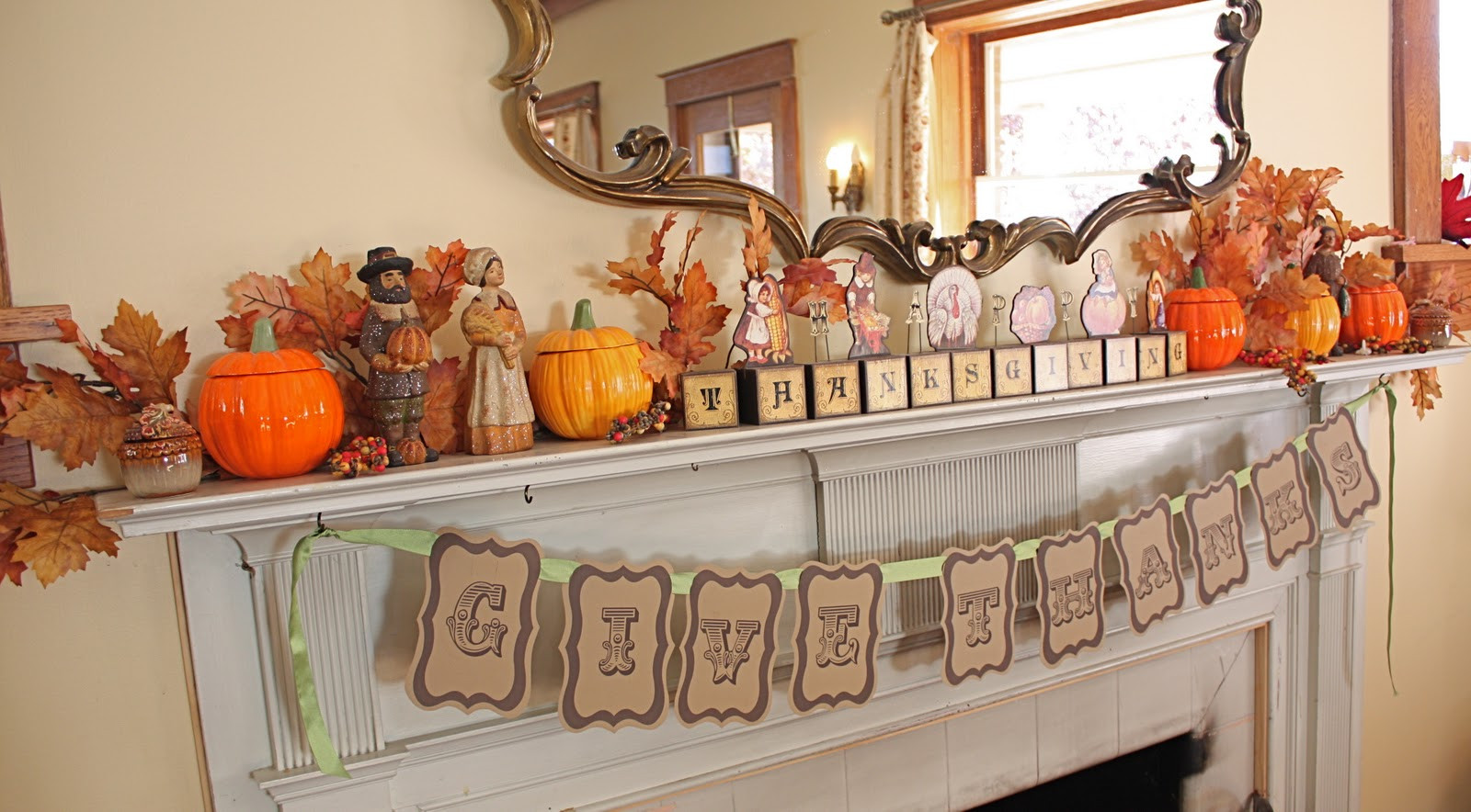 Turkey Designs For Thanksgiving
 At Second Street Thanksgiving mantel and other decor