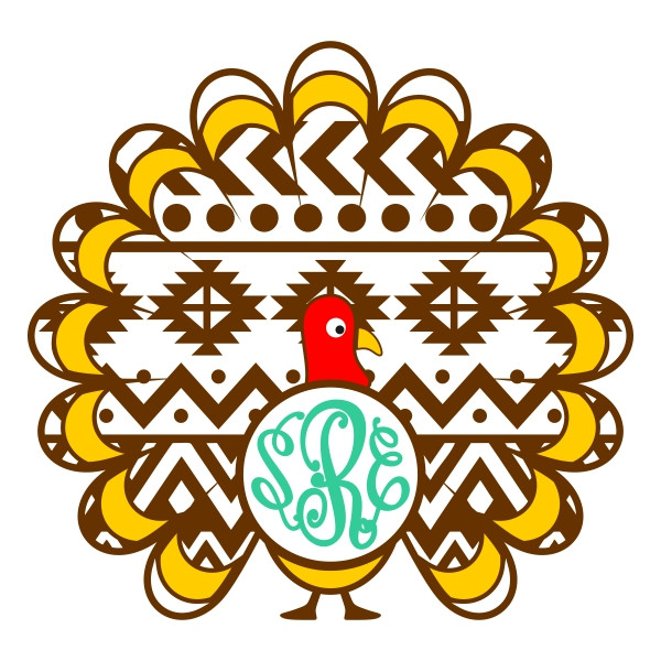 Turkey Designs For Thanksgiving
 Turkey Aztec Svg Cuttable Designs