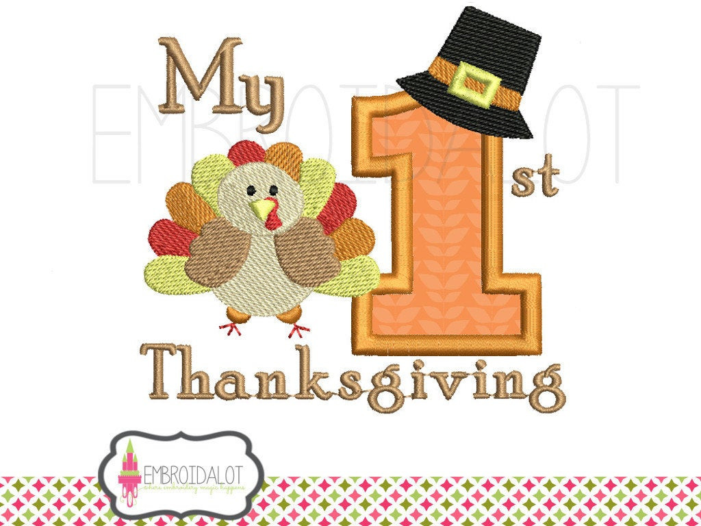 Turkey Designs For Thanksgiving
 First thanksgiving machine embroidery design Thanksgiving