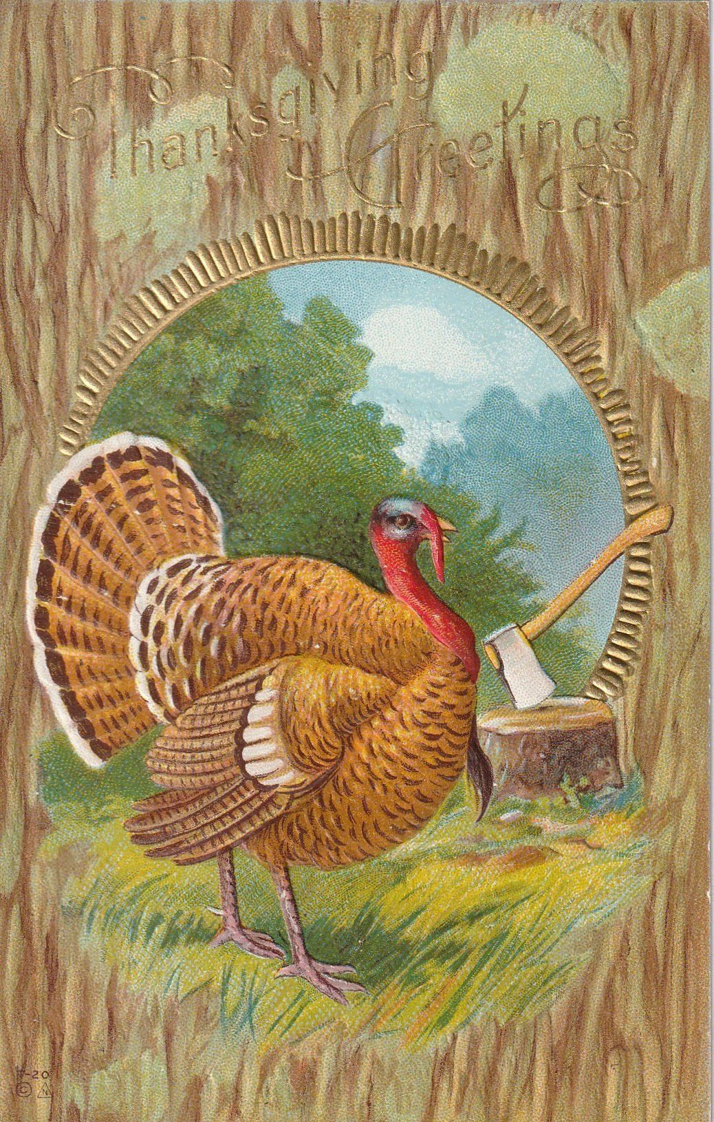 Turkey For Thanksgiving 2019
 Fat Thanksgiving Turkey E Nash Postcard c 1900s en