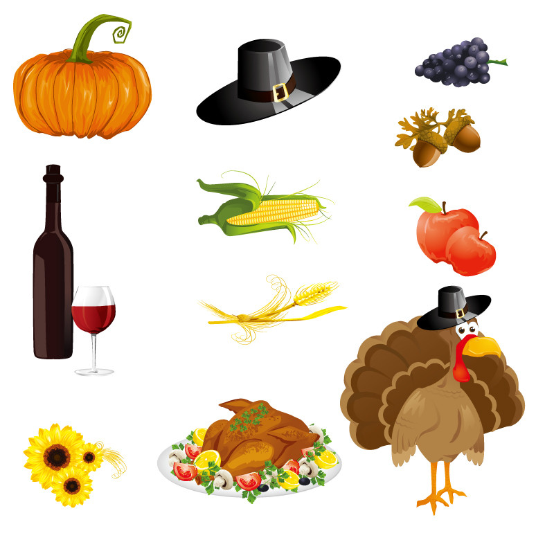 Turkey Icon For Thanksgiving
 Thanksgiving Day Icons Vector