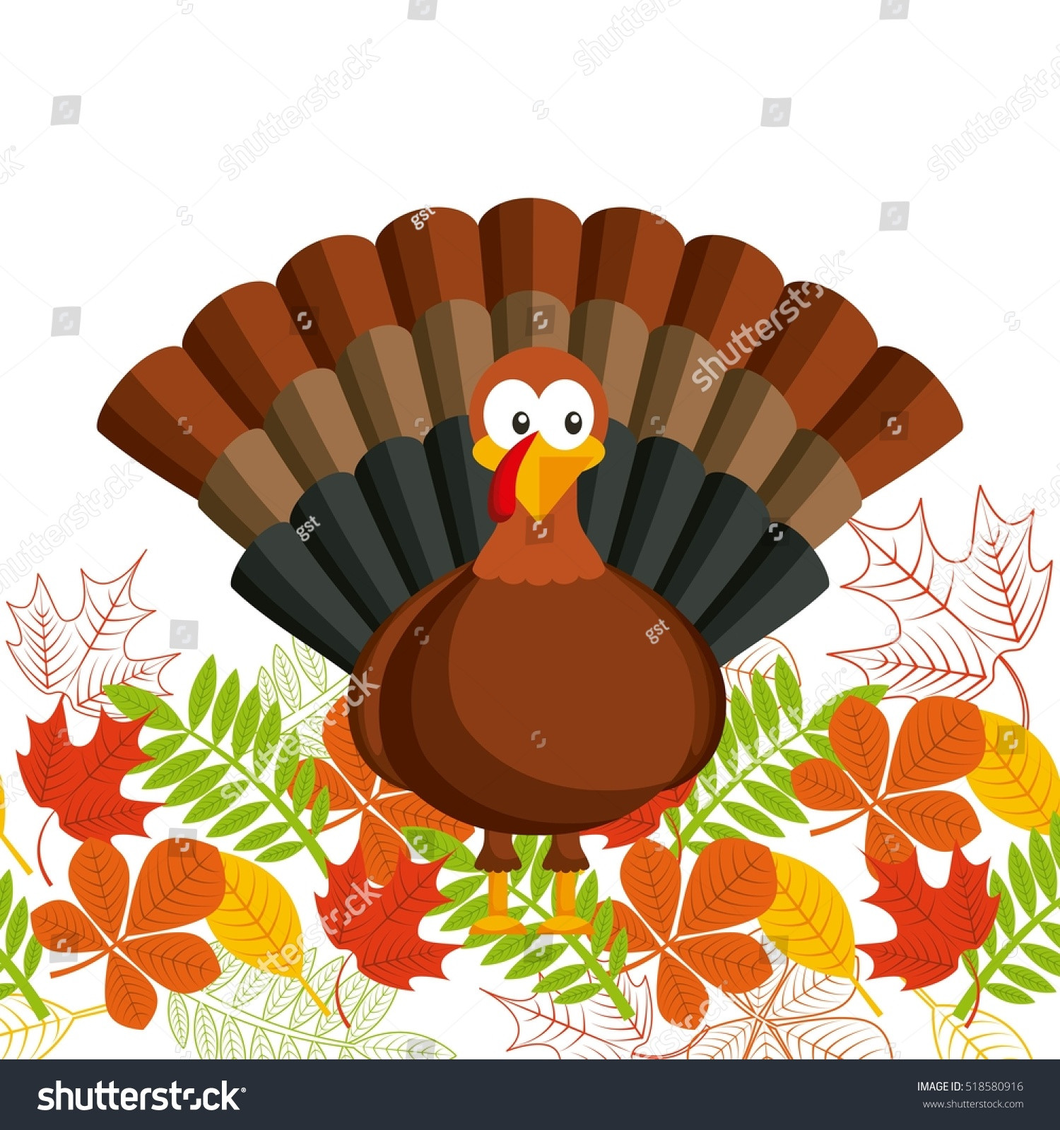 Turkey Icon For Thanksgiving
 Happy Thanksgiving Card Cartoon Turkey Icon Stock Vector