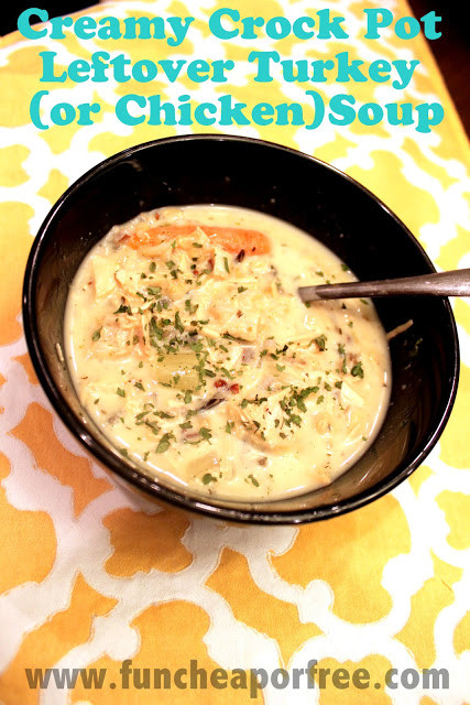 Turkey Soup From Thanksgiving Leftovers
 Creamy Slow Cooker Turkey Soup de from Thanksgiving