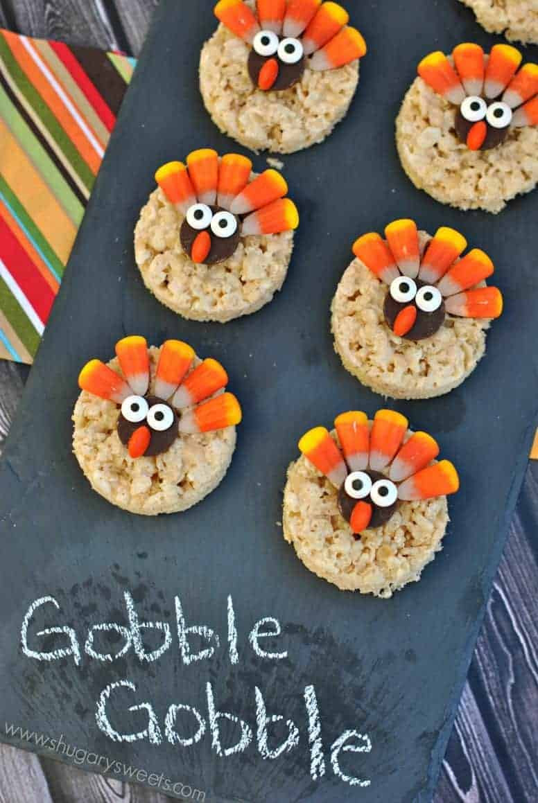 Turkey Treats For Thanksgiving
 Turkey Rice Krispie Treats Shugary Sweets