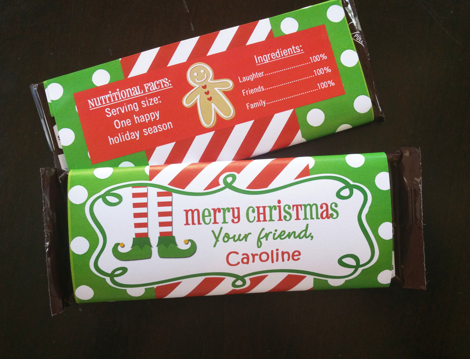 Unique Christmas Candy
 Personalized Christmas Candy Bar Wrappers Printable Elf Feet