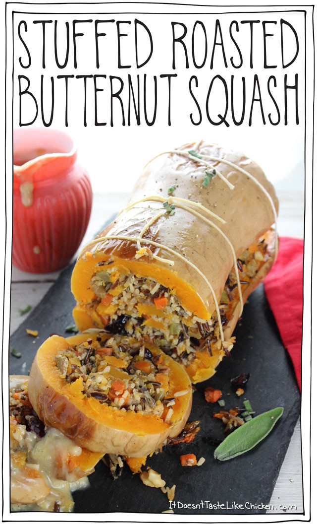 Vegan Holiday Recipes Thanksgiving
 Stuffed Roasted Butternut Squash • It Doesn t Taste Like