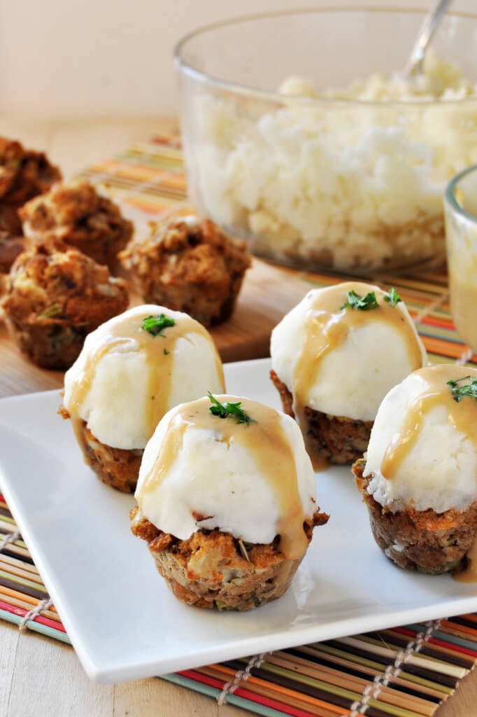 Vegan Recipes For Thanksgiving Dinner
 Vegan Stuffing Muffins with Mashed Potatoes and Gravy
