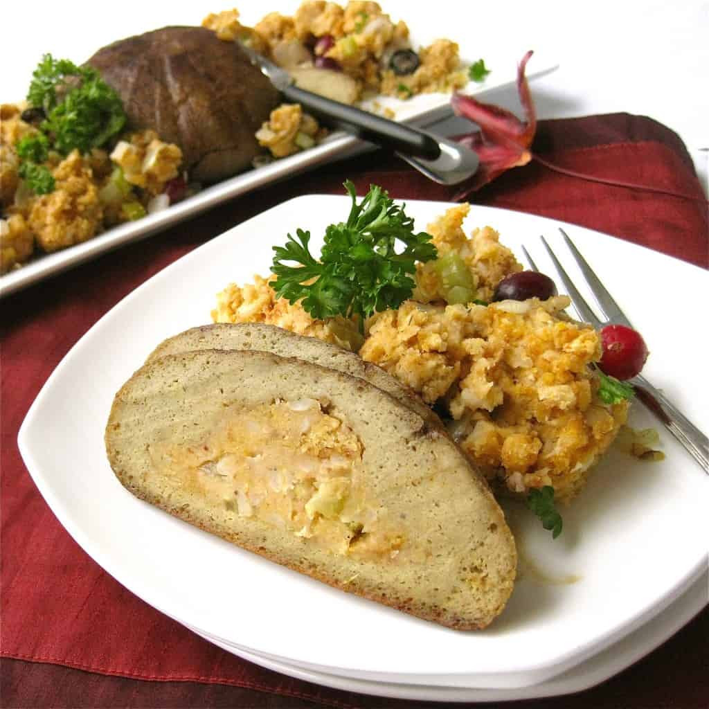 Vegan Thanksgiving Roast
 Vegan "Turkey" Roast with Stuffing Vegan Yumminess