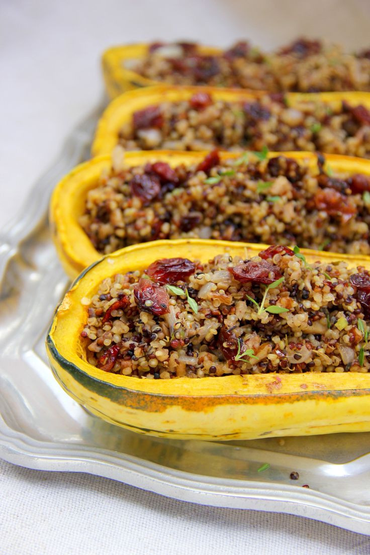 Vegetarian Main Dish Thanksgiving
 Quinoa and Cranberry Stuffed Delicata Squash