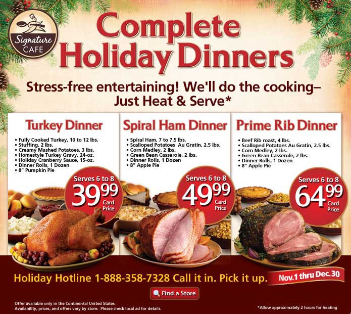 Walmart Pre Cooked Thanksgiving Dinners
 safeway christmas turkey dinner 2011