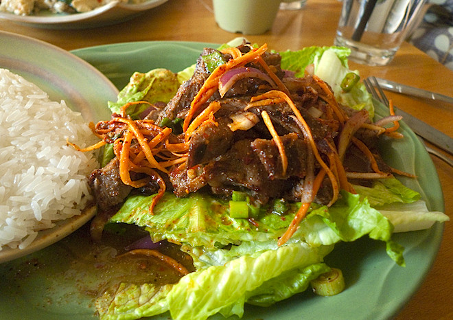 Waterfall Beef Salad
 Frugal Find Isaan Station in Koreatown Los Angeles Magazine