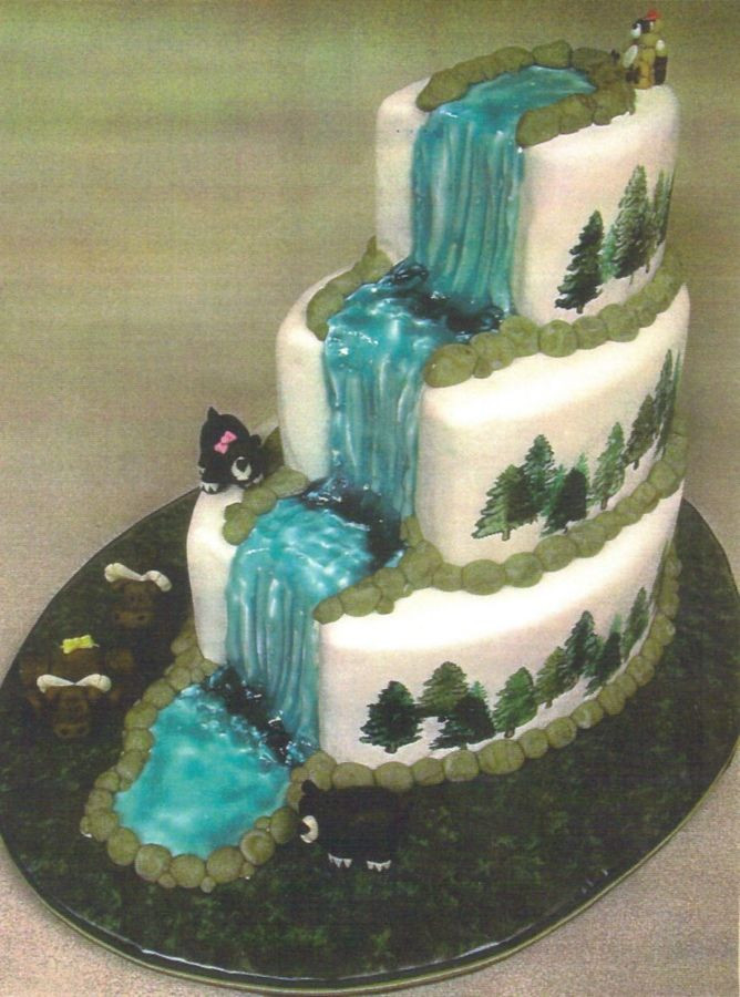 Waterfall Wedding Cakes
 Woodland Waterfall Cake — Other Mixed Shaped Wedding